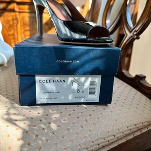 Cole Haan black patent slingback